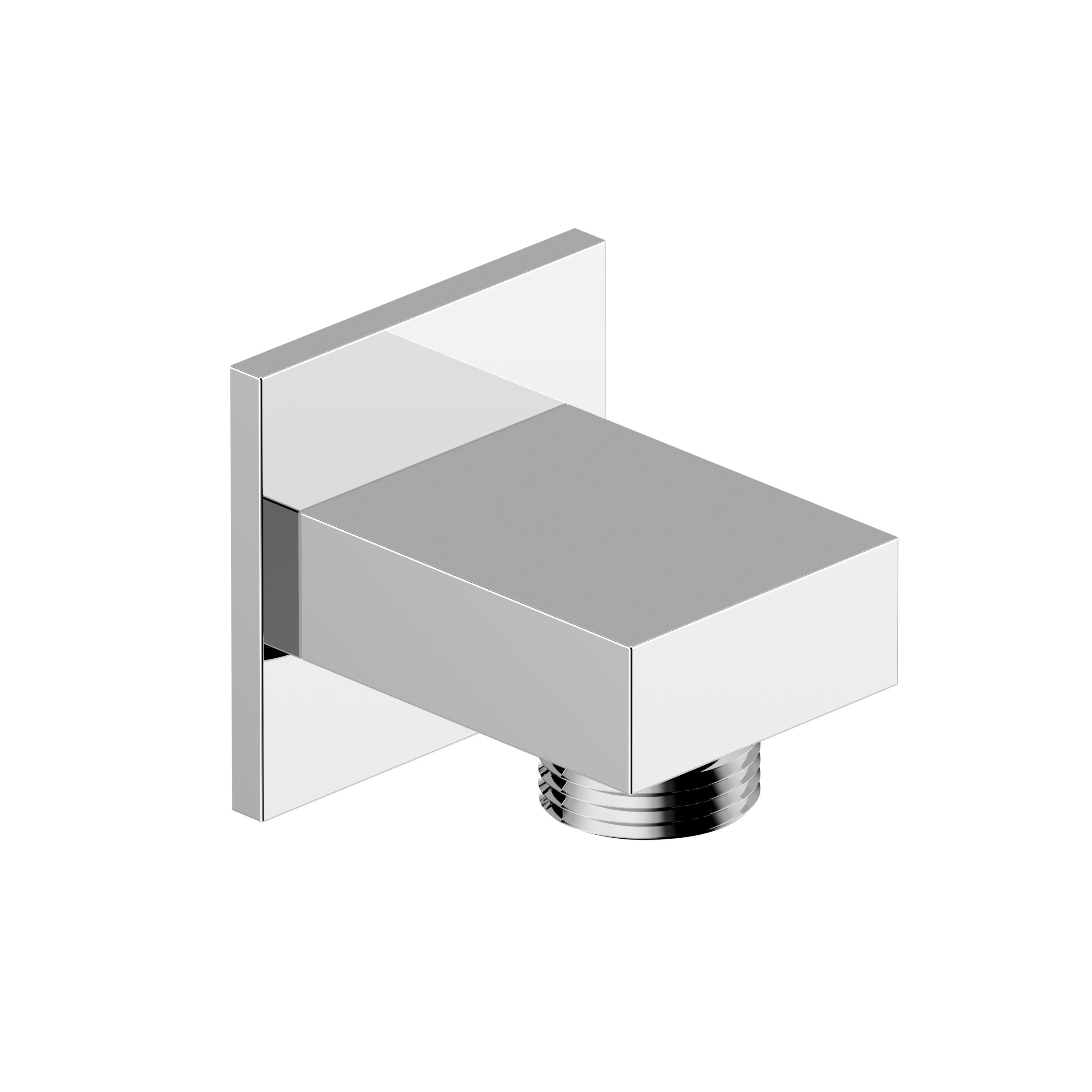 CHRIS BERGEN Wandanschlussbogen – Mit Brausehalter, Chrom, Messing, Rückflussverhinderer, 59x59 Mm